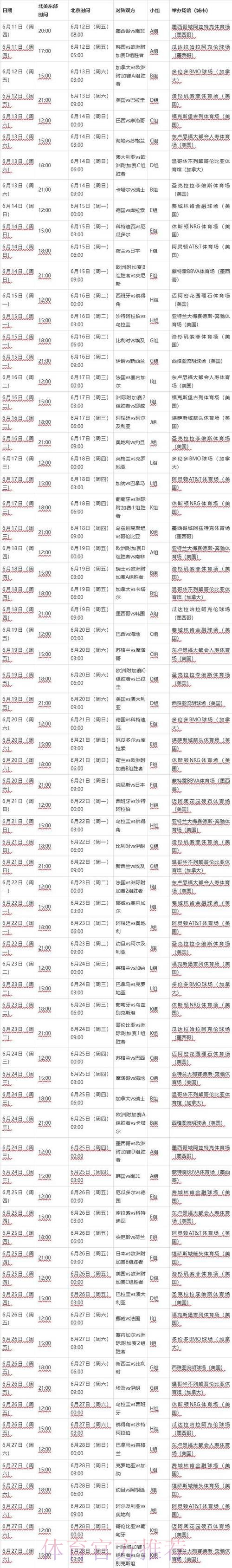 2026世界杯完整赛程入口